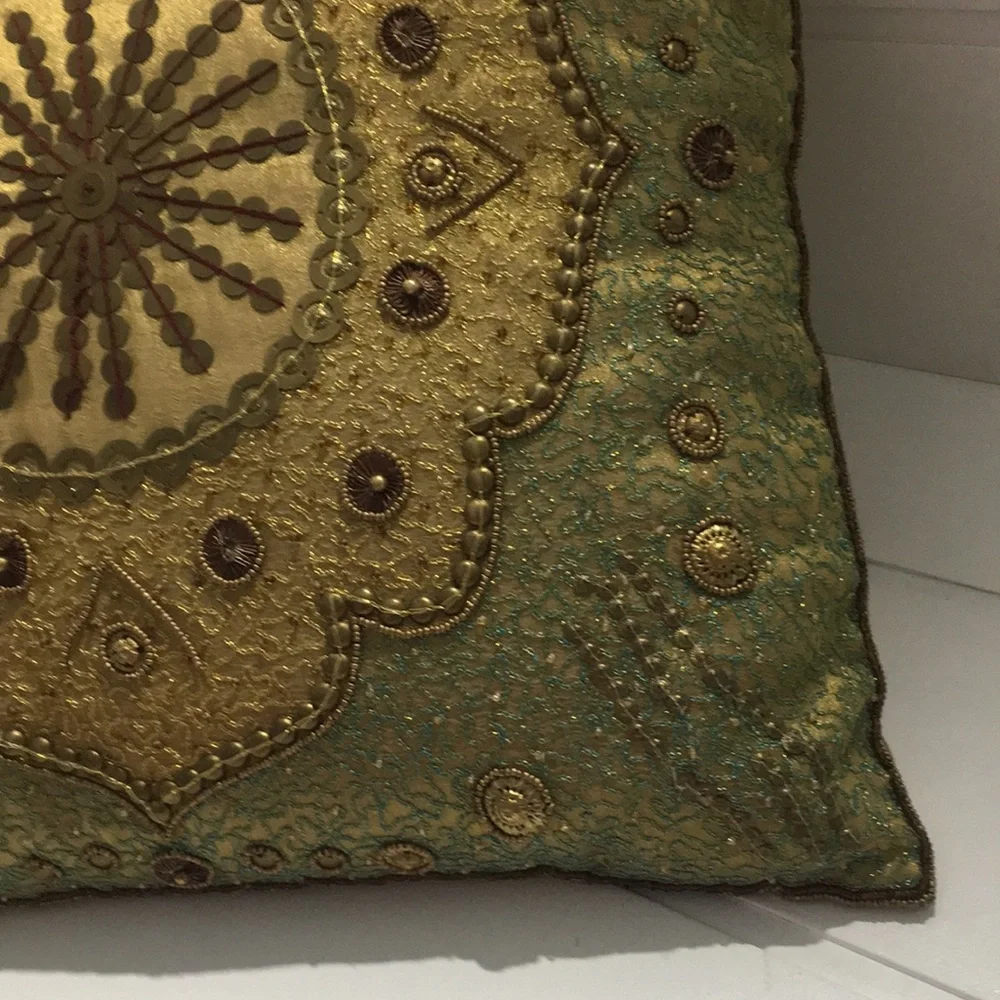 Chico Vintage bead/jewelry embellished decorative pillow.